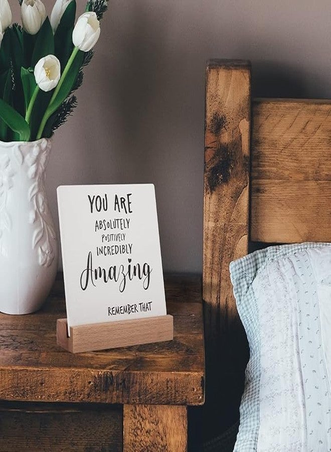 BS AMOR هدايا ملهمة للنساء والصديقات والخريجات والمراهقات والفتيان في أعياد الميلاد والكريسماس، لافتات تشجيعية لتزيين المنزل، هدايا لتشجيعك في الأوقات الصعبة، لوحة مكتبية تحفيزية "أنتِ رائعة" للمكتب والمنزل 5x4 بوصة - Image 2
